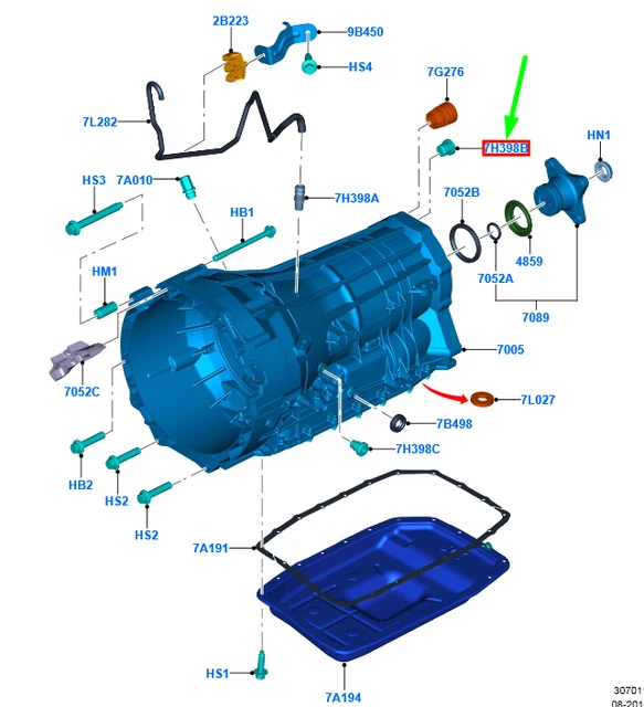 FORD RANGER T6 MK1 Transmission Plug AL3P7H398AA 5081763 NEW GENUINE