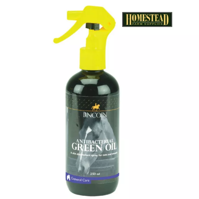 Lincoln Antibacterial Green Oil 250ml - Horse Pony Wound Injury