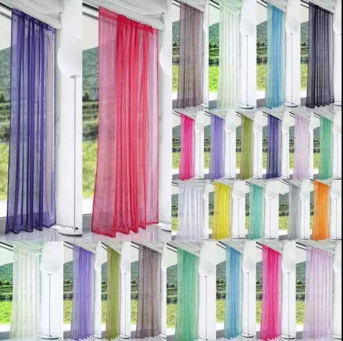 Tulle Voile Door Window String Curtain Drape Panel Sheer Scarf Divider Solid 3