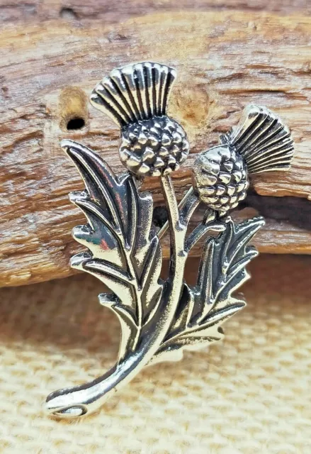 SCOTTISH CELTIC OUTLANDER National Flower Silver Thistle Brooch
