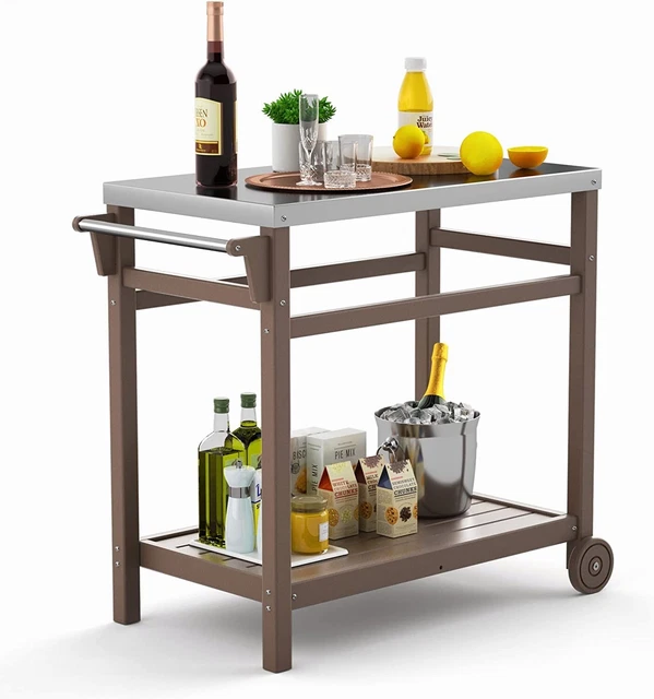 OUTDOOR PREP DINING Table Cart for Pizza Oven Patio Grill Backyard BBQ