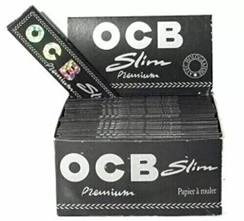 Ocb Premium Black King Size Slim Smoking Cigarette Rolling Papers 50 Booklets