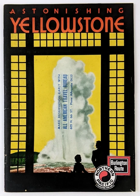 1940 Northern Pacific Yellowstone Park Line Burlington Route VTG Guide Booklet