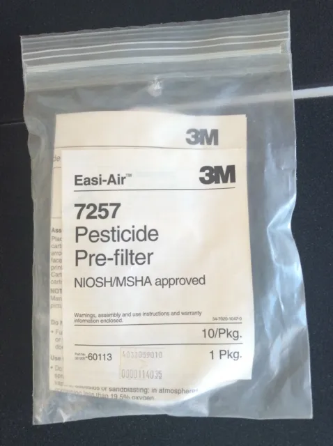 3M 7257 Respirator Pesticide/Mist Respirator Pre-Filters - 1 Pack Of 10