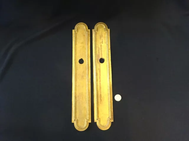 Art Deco Door Plates French Vintage Hardware Back Push Plates Brass