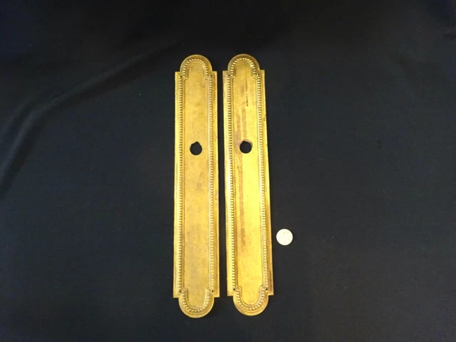 Art Deco Door Plates French Vintage Hardware Back Push Plates Brass
