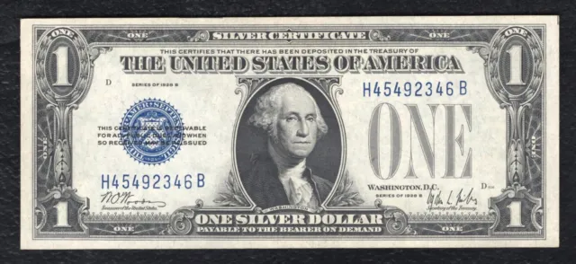 Fr. 1602 1928-B $1 One Dollar “Funnyback” Silver Certificate Gem Uncirculated