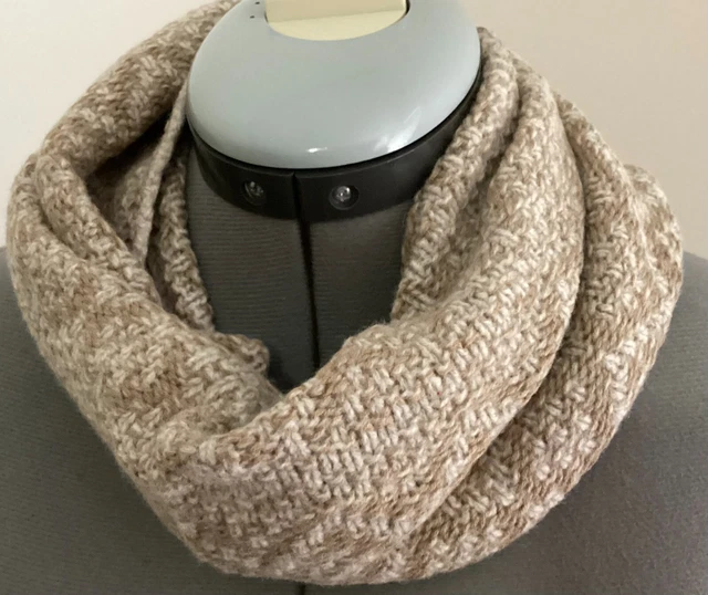 NWT WholeGarment Shima Seike women cable infinity scarf tan beige ON SALE