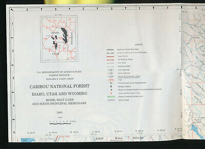 Vtg USDA US Forest Service Department Of Agriculture Caribou National Idaho Map 2