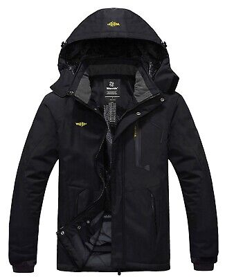 Wantdo Men's Waterproof Winter Jacket Warm Winter Coat Jacket Ski Jacket Hooded