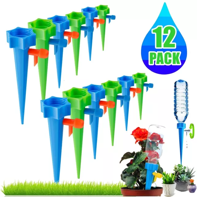 12 Packs Plant Waterer Self Watering Spikes Devices with Slow Release Control US