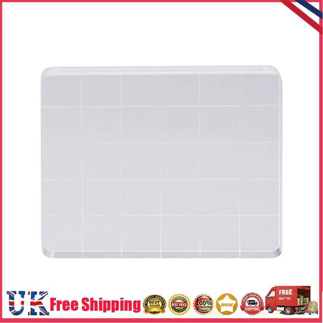 Acryl Stempelblock Klar Stanzwerkzeug Set mit Gitterlinie Handwerk (5x6cm) * Z