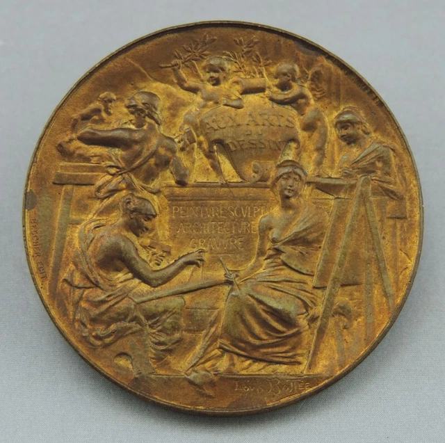 Médaille En Bronze - École Des Beaux-Arts De Rouen, XIXe Siècle (1859)