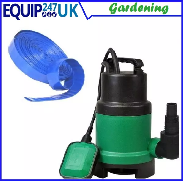 400w  Submersible Dirty Water Pump 10000 Litres Per Hour 10M X 25MM Layflat Hose