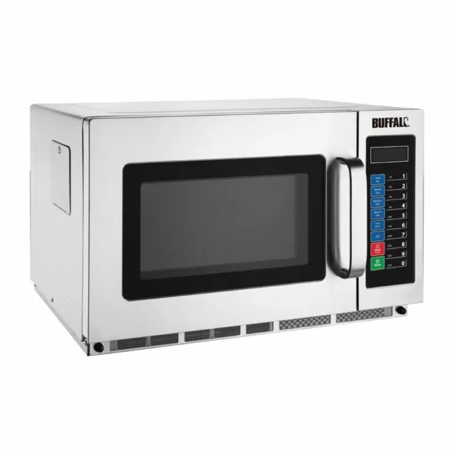 Buffalo Programmable Commercial Microwave Oven in Silver Stainless Steel - 1800W