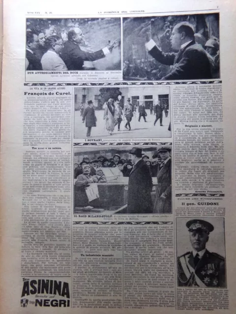 La Domenica del Corriere 13 Maggio 1928 Duce Colosseo Terremoto Bulgaria Curel 2