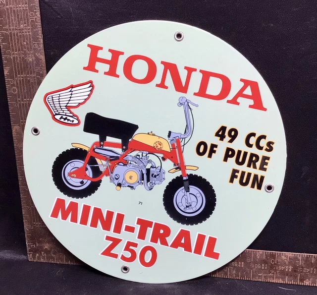 VINTAGE HONDA PORCELAIN Motorcycle Z50 Gas Oil Pump Plate Service Sales