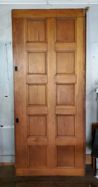 Huge Victorian  Oak Paneled Pocket Door 48 X 110 7