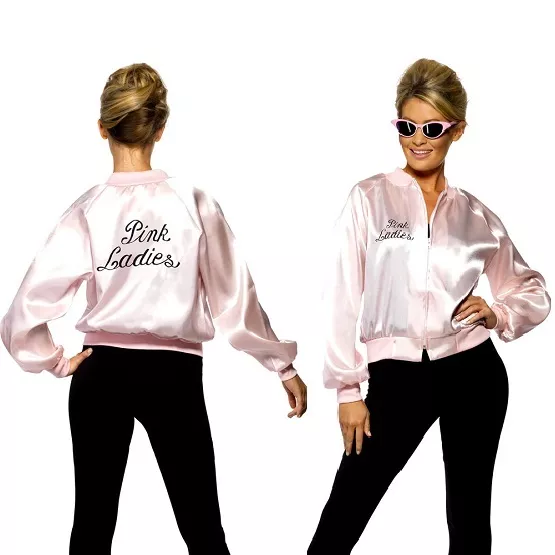 Ladies Licensed Grease Pink Lady Fancy Dress Pink Ladies Jacket by Smiffys