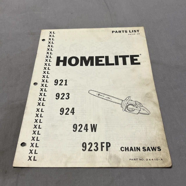 Lista Pezzi Di Ricambio Illustrata Per Motosega Homelite XL (8 Pagine) Mod. UT-10618-A