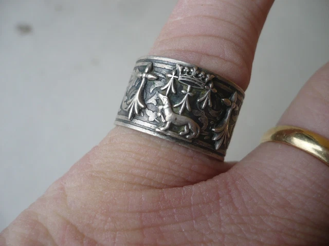 Bague Ancienne Anneau Argent Massif 925 Et Plaqué Or – Taille 56