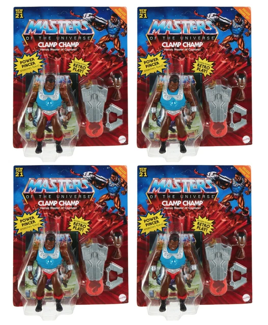4x Mattel Masters of the Universe Origins Deluxe Clamp Champ Actionfigur