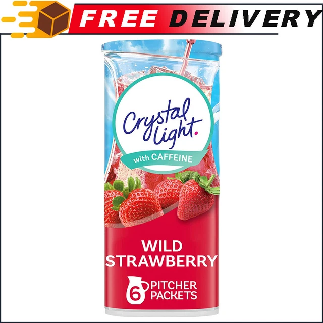 CRYSTAL LIGHT SUGARFREE Energy Wild Strawberry Powdered Drink Mix 6 Ct