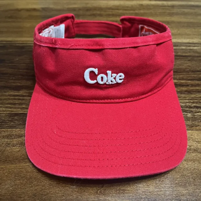 Coca Cola Coke Hat Cap Visor American Needle  Strap Back Adjustable Red