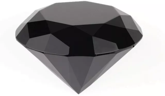 Round Crystal Diamond Paperweight Decor Black  (4'' / 100 mm)