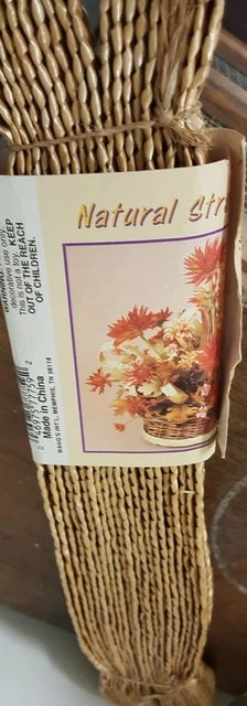 Cinta de Paja Tejida Natural 10 Yardas Nueva 100% Paja Wang's Int'l Memphis TN Nueva