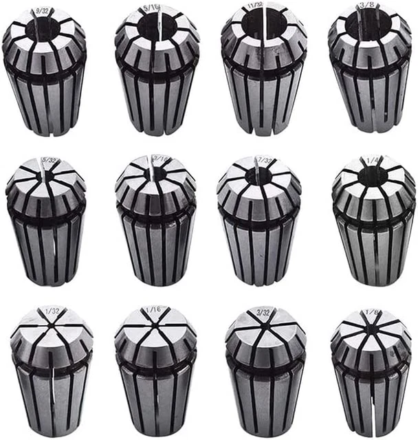 ER-16 Collet Set,12Pcs ER16(1/32"-3/8") Spring Collet Set for CNC Milling Lathe