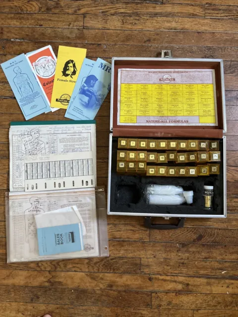 Vintage Medicine Apothecary Kit: Bottles Pamphlets NatureAll Formulas Homeopath