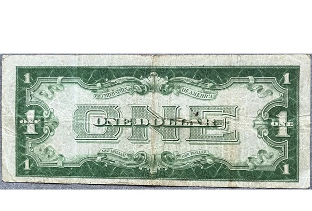 1934 $1 United States Silver Certificate Blue Seal Note Funny Back