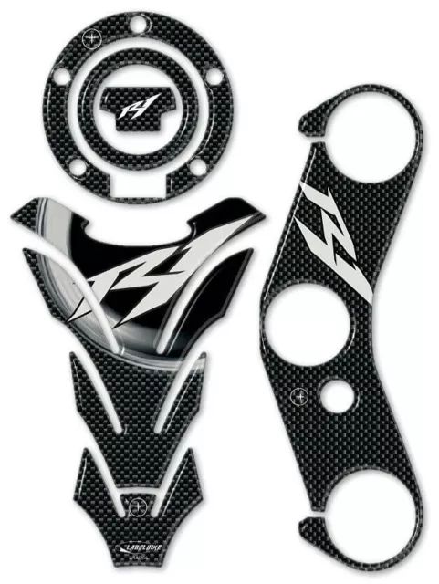 Sticker Set Im Gel 3D Carbon-Look für Motorrad Kompatibel Yamaha R1 2004 - 2006