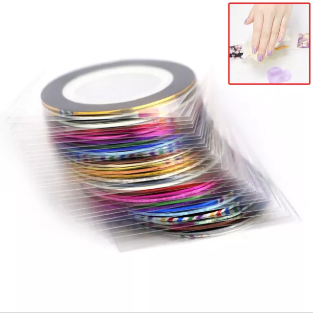 30 Pcs Mix Colors Rolls Striping Tape Line DIY Nail Art Tips Decoration Sticker