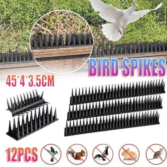 12x Bird Spikes Deterrent Anti Cat Human Possum Spiked Fence Mouse Pest Control