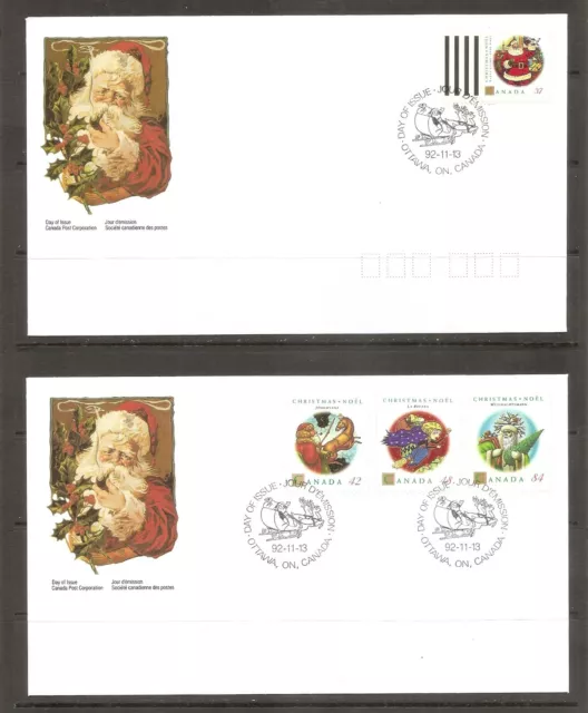 Canada SC # 1452-1455 Santa Claus / Christmas 1992 FDC. Canada Post