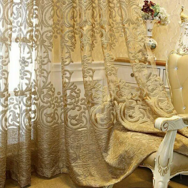Luxury European Embroidery Curtain Window Screen Tulle Living Room Bedroom Villa