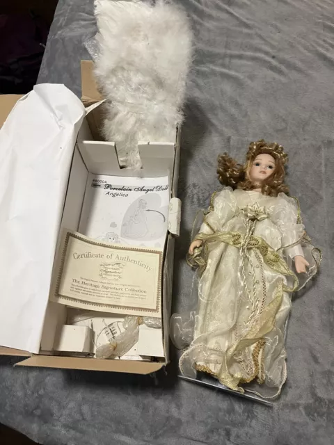 Angelica Heritage Signature Collection 2001 Porcelain Angel Doll In Original Box