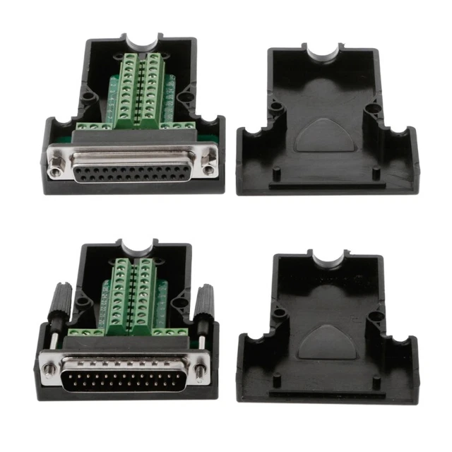 Produktbild von DB25-Klemmenschnittstellenmodul D-Sub 25 Pin – Buchse & Stecker, Schraubklemme, 35mm Hutschiene