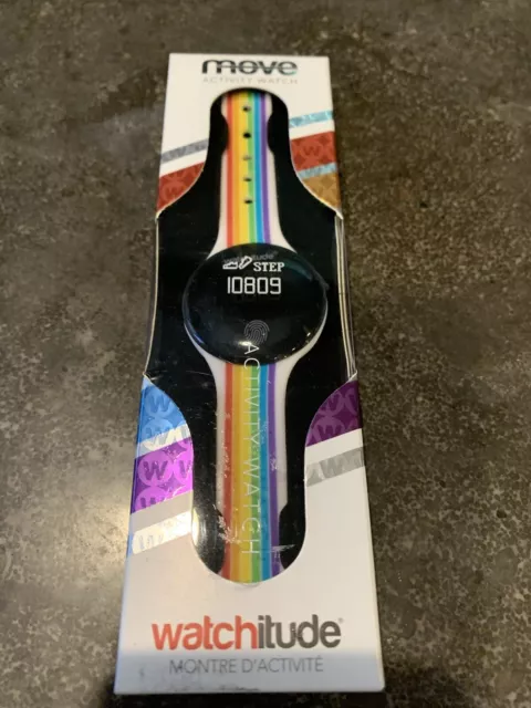 Watchitude - MOVE  ACTIVITY WATCH - sleep-steps-calorie tracker, Rainbow stripes