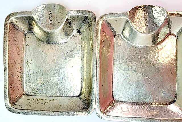 Vintage Two (2) Tiffany & Co. 925 sterling silver 19099 makers 2677 ashtray