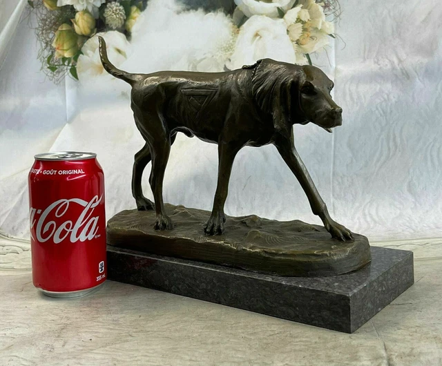 Bronze Statue Hand-carved Bloodhound DOG Animals Sculpture French Artist Figure