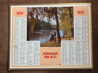 CALENDRIER ALMANACH PTT 1973 ooller poussins oiseaux    dep 51 marne 