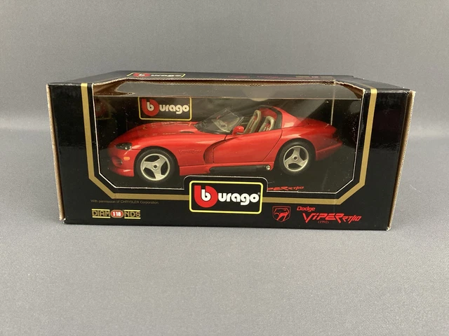 Burago 1/18 Diamonds 1992 Dodge Viper RT/10 Convertible Diecast cod.3025 Red