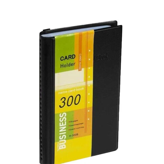 Leather Business Cards Holder Case Organizer 300 Name Card Keeper Book ID O3C2