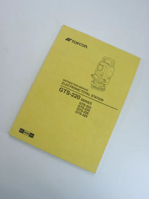 Topcon Instructions Manuel Électronique Total Station, GTS-220 Série