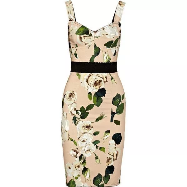 AUTH Dolce&Gabbana floral printed beige bustier dress 38 AUTH Dolce&Gabbana floral printed beige bustier dress 38