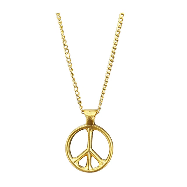Halskette Stahl Liebhaber Peace-Zeichen-Anhänger-Halskette