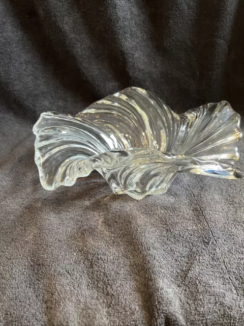 Vintage MIKASA Belle Epoque Swirl Wave 12" Crystal Bowl 1980 Heavy Germany Glass